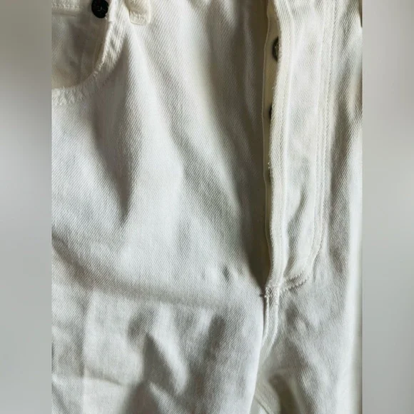 Agolde Riley High Rise Straight Crop White Size 25 Preppy Classic Vacay - Picture 5 of 8